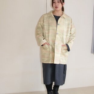 着物　リメイク　正絹紬　シャツ　ジャケット　ロング　羽織　古布 紬の着物リメイク シャツジャケット | iichi 日々の暮らしを心地よく
