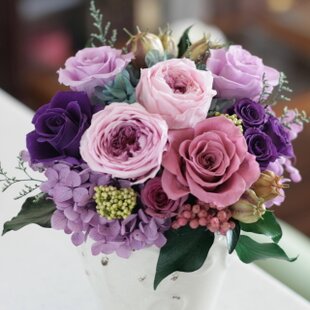 くすみピンクのガーベラとコスモスのリース -Artificial flower