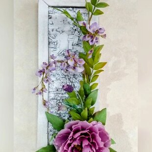 ☆クレイフラワー作品（藤の花の壁掛け）☆ | iichi 日々の暮らしを