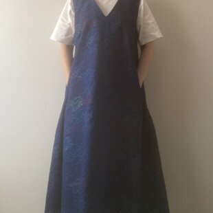 御専用　古布　ゆったりチュニック　ボロ　藍染　刺し子　着物リメイク 御専用 古布 ゆったりチュニック ボロ 藍染 刺し子 着物リメイク
