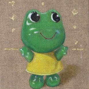 アトリエ富士吉田から金の赤富士○がんどうあつし絵画油絵F6号額縁付
