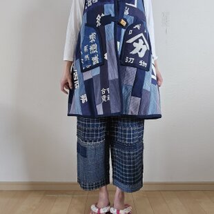着物リメイク BORO のぼり 型染め 刺し子 パッチワーク コート | iichi