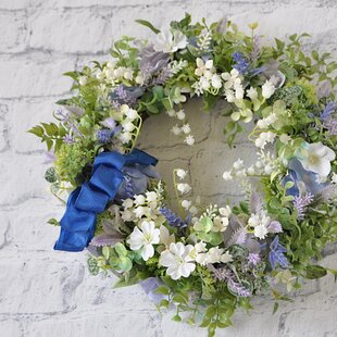 wreath [patina] №1 紅葉残るユーカリとアセビのフライングリース