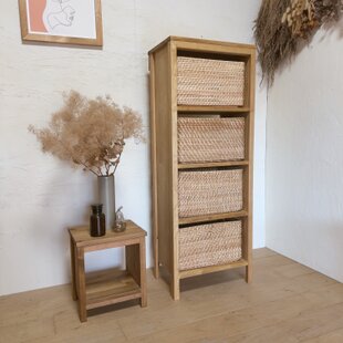 DIY 桧無垢材　4段ラック ナチュラル Amazon｜天然 木製 ラック 【 4段 43×96×27cm】 棚 ナチュラル