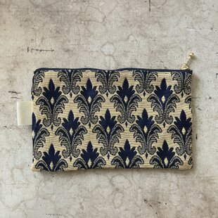 リバティ ラミネート 20cmファスナー フラットポーチ ＜Wild Flowers