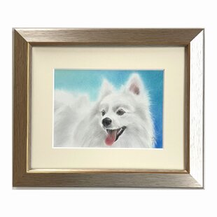絵画 『ペロ』原画 油彩 直径20cm 犬 DOG 絵画 丸形アートパネル