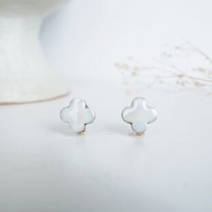アクセサリー No.837【10ペア】 星花 コットンパール ハンドメイド