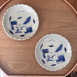 大聖寺伊万里 金襴手 更紗花文 菊形豆皿 明治時代 E106B | iichi