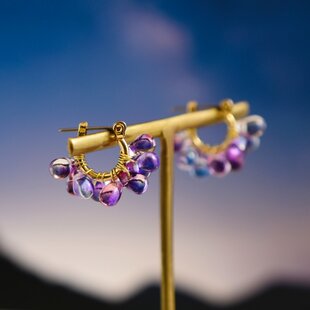 14kgf：ガーネットのピアス（イヤリング）№9077「1月誕生石」 | iichi