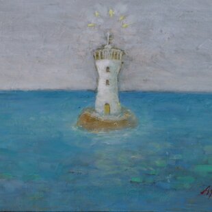 油絵 キャンバスパネル ミニ絵画【海と砂浜海】 | iichi 日々の暮らし