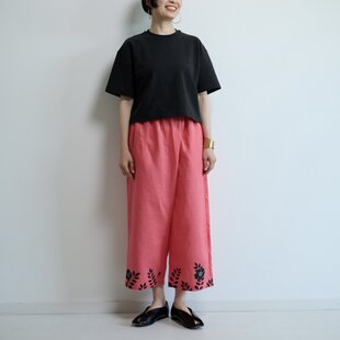 Y様専用）古布リメイク 藍染ワイドパンツ 藍染 刺し子 型染 時々堂