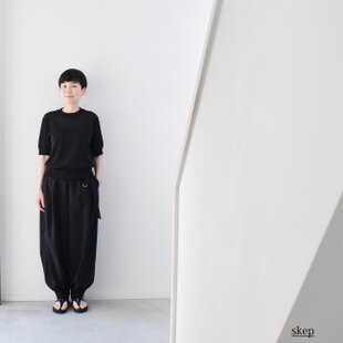古布リメイク 藍染パッチワイドパンツ 刺し子 オリジナル ハンドメイド