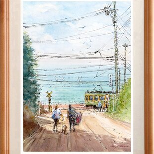 原画 1点もの 額装付き 色鉛筆画 ボールペン画 日本人作家 ユリ 八重