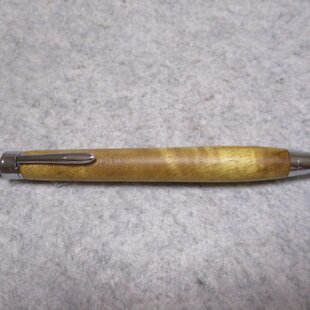沙沈金絲楠木 縮み杢 中国産銘木 ガラスコート仕上げ 木軸ボールペン