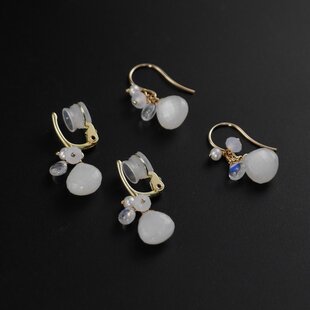 紫陽花のボリュームゆらゆらイヤリング ♡手染めシルク /浴衣 着物