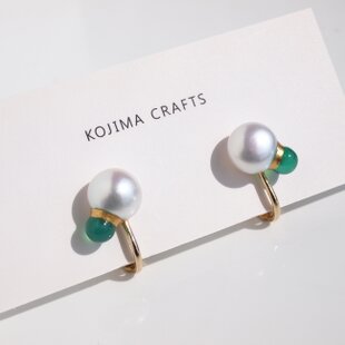 1066 14KGF＋K10極上カット・レモンクォーツの一粒ピアス（イヤリング