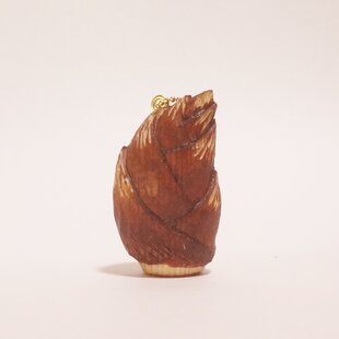 木彫刻アート 『 筍 』 たけのこ キーホルダー ハンドメイド 松