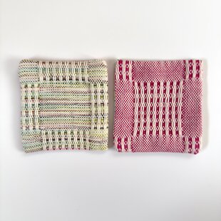 新作 ] やわらかリネンワッフルのキッチンクロス -ecru × silvergray