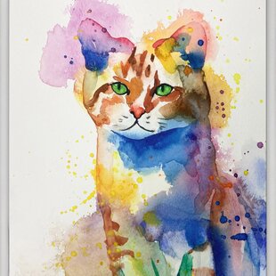 手描き日本水彩画＜お茶する黒猫くん＞A4 アートポスター | iichi 日々