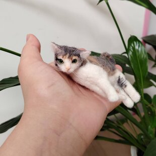 猫 ペットロス メモリアル 羊毛フェルト｜愛猫 オーダーメイド | iichi