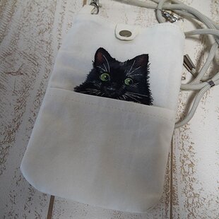 はちわれ猫ちゃん♪○ふっくらショルダーバッグ ♪ 超軽量／ハチワレ