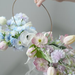 ☆クレイフラワー作品（藤の花の壁掛け）☆ | iichi 日々の暮らしを