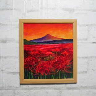 生活しながら毎日見てるアトリエ富士吉田金赤富士山●がんどうあつし油絵画F6号開運 アトリエ富士吉田から金の赤富士○がんどうあつし絵画油絵F6号額縁付