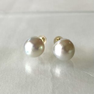 K18天然ボルダーオパール片耳ピアス オーストラリア産原石から磨いた1
