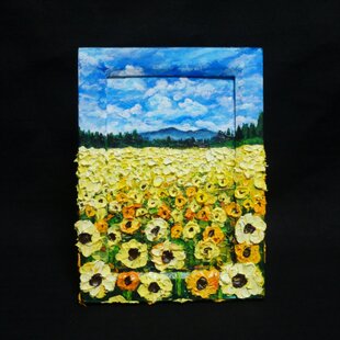 油絵 原画【藤の花】｜春を彩る紫の情景｜風景画 インテリア ミニ絵画