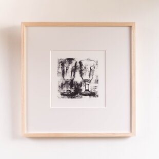 版画作品 湘南イラスト「あの夏の水平線」 （鎌倉高校前踏切の海岸線と