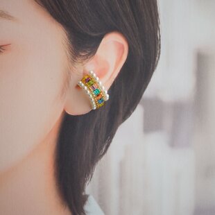 1粒宝石質ピンクトパーズのイヤーカフ | iichi 日々の暮らしを