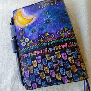 ほぼ日手帳対応 牛革文庫サイズ手帳カバー 刻印＆拭き染め | iichi