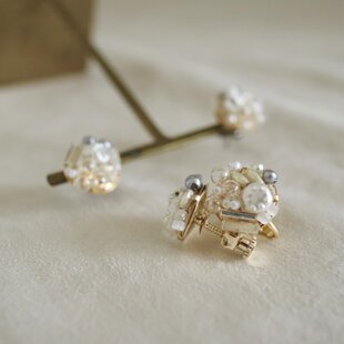 fire opal earring：ファイヤーオパール ロングチェーンピアス