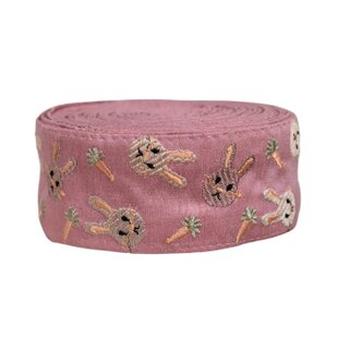 インド刺繍リボン50cm切り売り キャット フェイス ブルー 5.0cm幅 HC