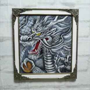 肉筆油絵○河口湖からのラベンダー富士○がんどうあつし直筆絵画額縁付