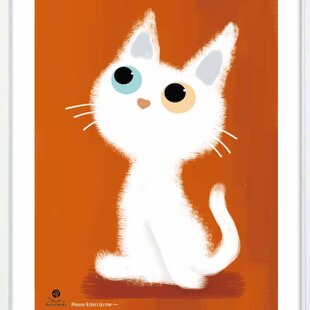 尾九 開運イラスト 大黒猫 A4サイズ フレーム付き | iichi 日々の