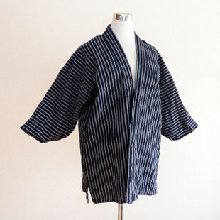 生地たっぷり♪ビンテージモスリンの襦袢　着物　野良着　japan vintage 昭和初期〜中期 日本の野良着 古布 木綿 縞模様 着物 ジャパン