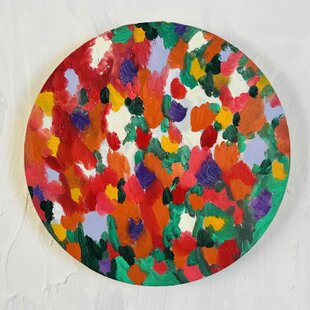 油彩・原画 『 優しい空 20266 』絵画 直径20cm 丸形アートキャンバス