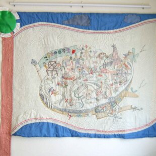 ☆パッチワークキルト：ナインパッチのタペストリーPatchwork Quilt