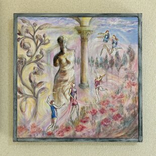 油絵 【彼岸花の夕日】 | iichi 日々の暮らしを心地よくする