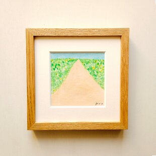 一点物】原画「ミモザのある部屋」※木製額縁入り（18㎝角）・水彩