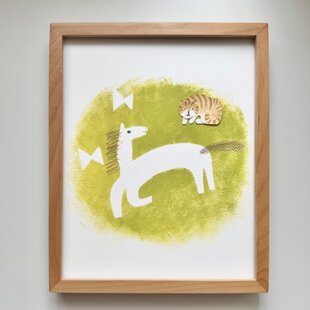 額装済み切り絵作品・見上げる山 | iichi 日々の暮らしを心地よくする