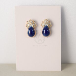 14kgf：*mini*ピアス スカイブルートパーズ＆ライトアメジスト（№9090