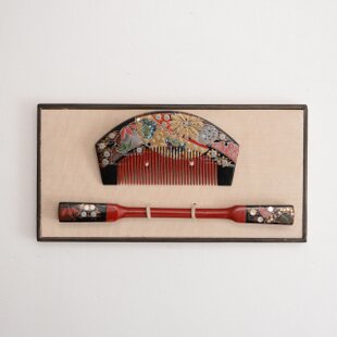 アンティーク 櫛・笄 セット｜漆塗り・蒔絵｜和装小物・日本の古道具