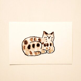 まげ猫ハッピーセット+アート紙 黒猫のハッピーセット（カード&ミニ封筒＆シール） | iichi 日々の