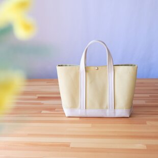 受注製作】色を選べる！YUWAシャモニー＆帆布 あおりがま口バッグ