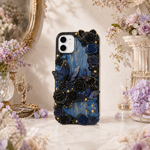 手描き油絵スマホケース 花柄・花束アート 一点物 立体質感 iPhone