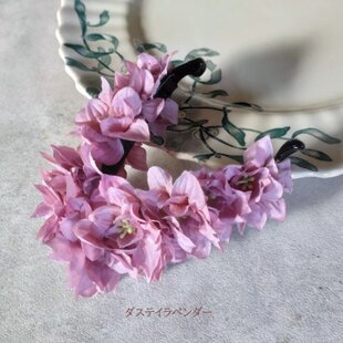 かすみ草とオーガンジーリボンのヘッドドレス/ヘアアクセサリー 