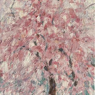 肉筆油絵◇『青のやまなみ』◇がんどうあつし真作直筆絵画F8号シルバー