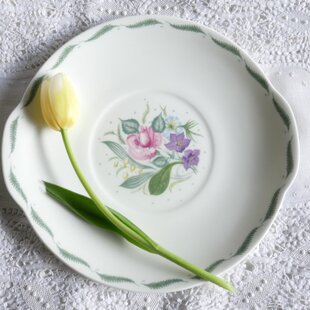 古伊万里　染付　なます皿　芙蓉手　花図　花唐草　訳あり　ガラス継ぎ　ハ号　江戸 古伊万里 染付 花唐草芙蓉文 なます皿 江戸中期 E932 | iichi 日々の